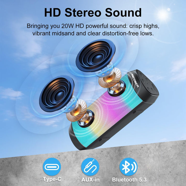 Altavoz Bluetooth, sonido fuerte estéreo HD de 20 W, inalámbrico po...