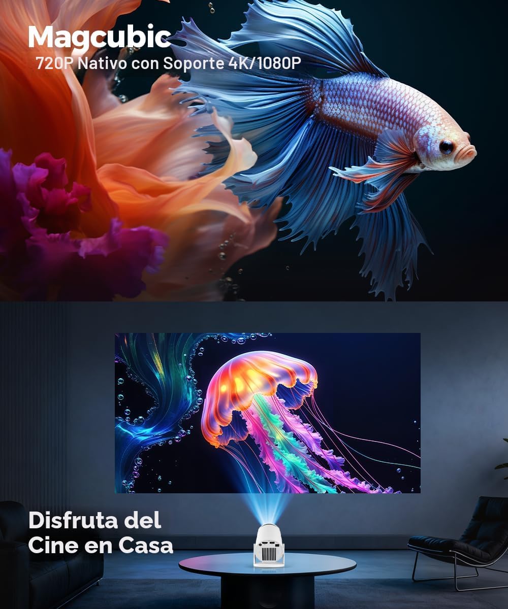 Magcubic HY300PRO Mini proyector con WiFi y Bluetooth, soporte 4K i...