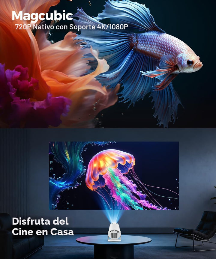 Magcubic HY300PRO Mini proyector con WiFi y Bluetooth, soporte 4K i...