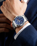 Reloj OLEVS para Hombre Original Analógico de Cuarzo Negocios Reloj de Pulsera de Lujo para Hombre Impermeable Acero Inoxidable Fecha Moda Vestir Casual Estilizado Cronógrafo Diseño reloj para Hombre