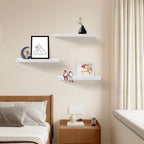 Upassion Estantes flotantes blancos, juego de 3, estantes montados en la pared de 16 pulgadas para decoración del hogar, sala de estar, dormitorio, baño, cocina
