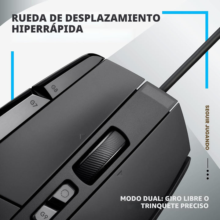 Logitech G502 X - Mouse de juegos con cable - Interruptores híbrido...