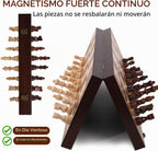 Juego de ajedrez de madera prémium con bolsa de transporte protectora, tablero de ajedrez plegable de 15 pulgadas y piezas de ajedrez, juego de estrategia clásico para adultos y niños para amantes del