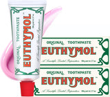 EUTHYMOL Pasta de dientes rosa original (3.7 onzas líquidas x 2 uni...