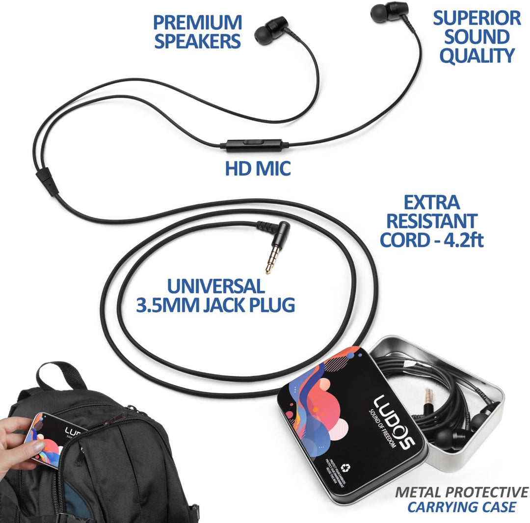 LUDOS OMNITONE Auriculares con cable in-ear, 5 años de garantía, au...