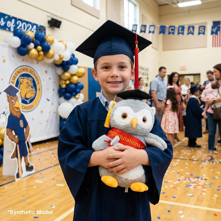 WEIGEDU Juguete de peluche de búho de graduación con birrete doctor...