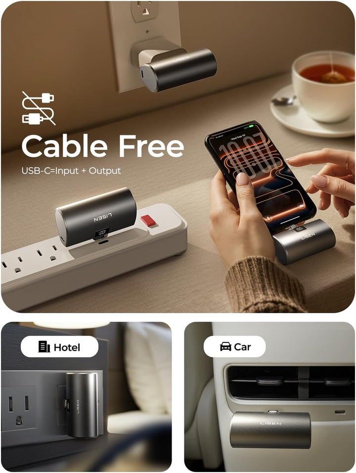 Mini cargador portátil USB C de 7000 mAh, artículos esenciales de v...