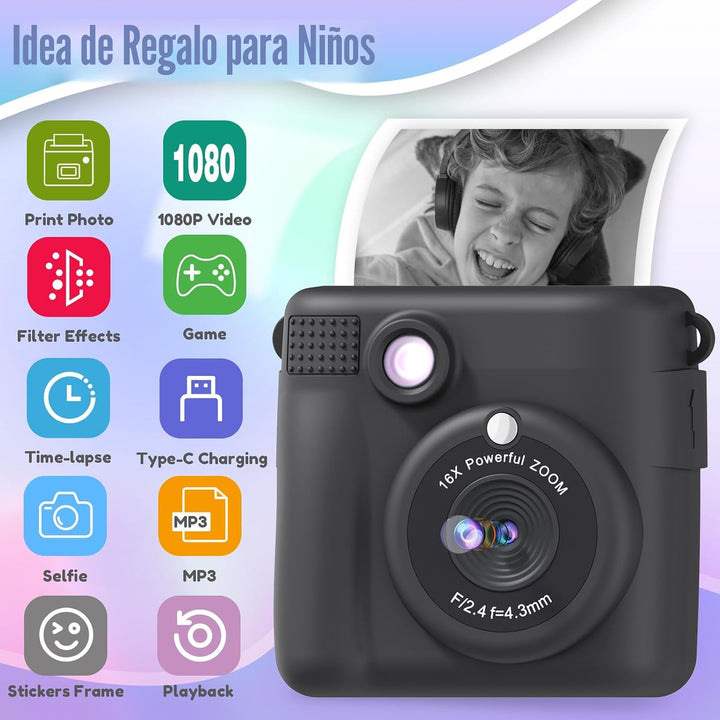 ESOXOFFORE Cámara de impresión instantánea para niños, regalos de c...