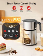 PARIS RHÔNE Espumador y Vaporizador de Leche, Calentador de Leche 4 en 1 con Control Táctil 650ml