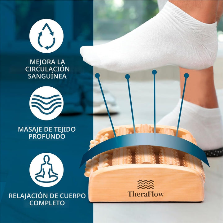 Masajeador dual rodillos de pies (grande), alivia fascitis plantar,...