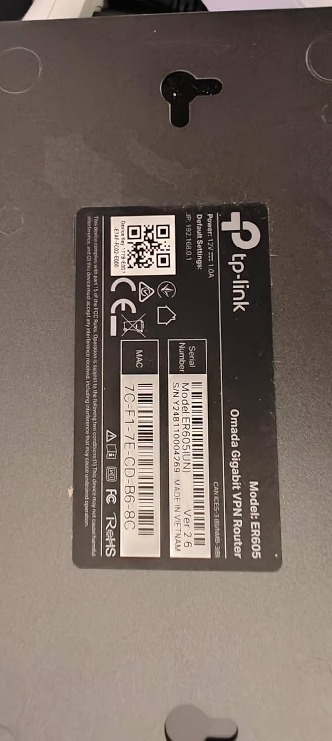 TP-Link Router VPN Gigabit con cable ER605 V2, hasta 3 puertos Ethe...