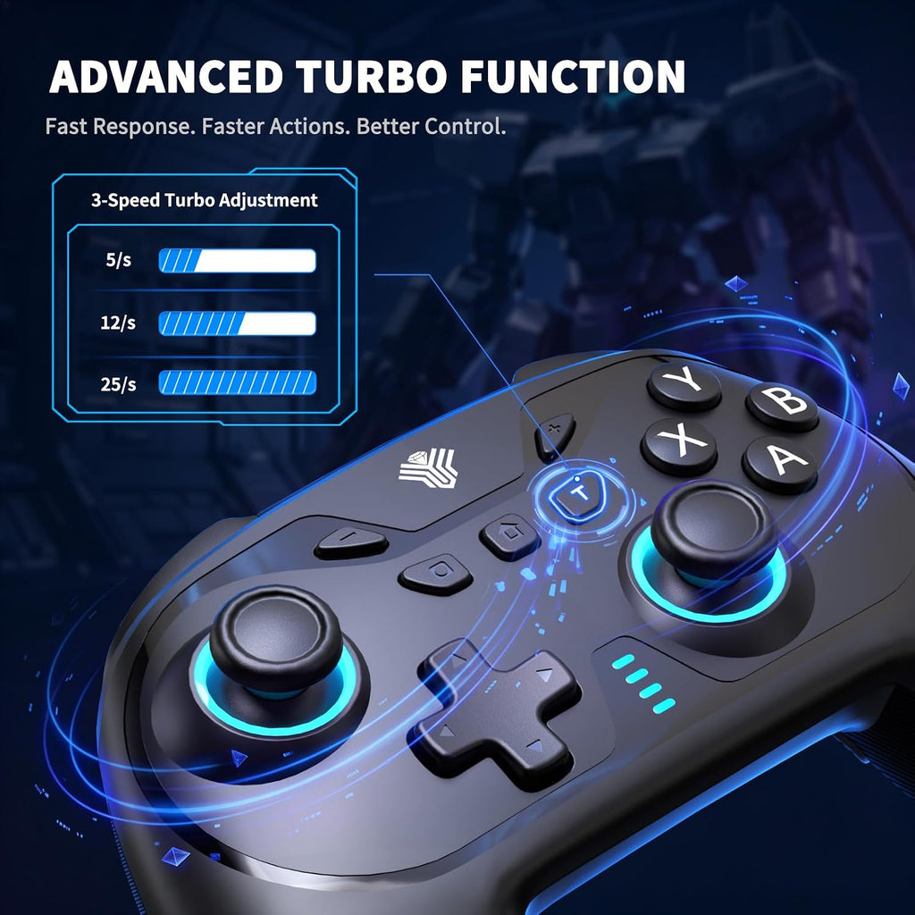 YUYIU Controlador Inalámbrico para Gaming para PC, Switch, Steam Deck, Android, iOS