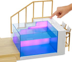 Rainbow High Juego de cambio de color: 7 en 1 piscina cambiadora multicolor iluminada, paraguas ajustable y accesorios de piscina. Se adapta a 7 muñecas de moda, regalo de juguete para niños de 6, 7, 8 + a 12 años