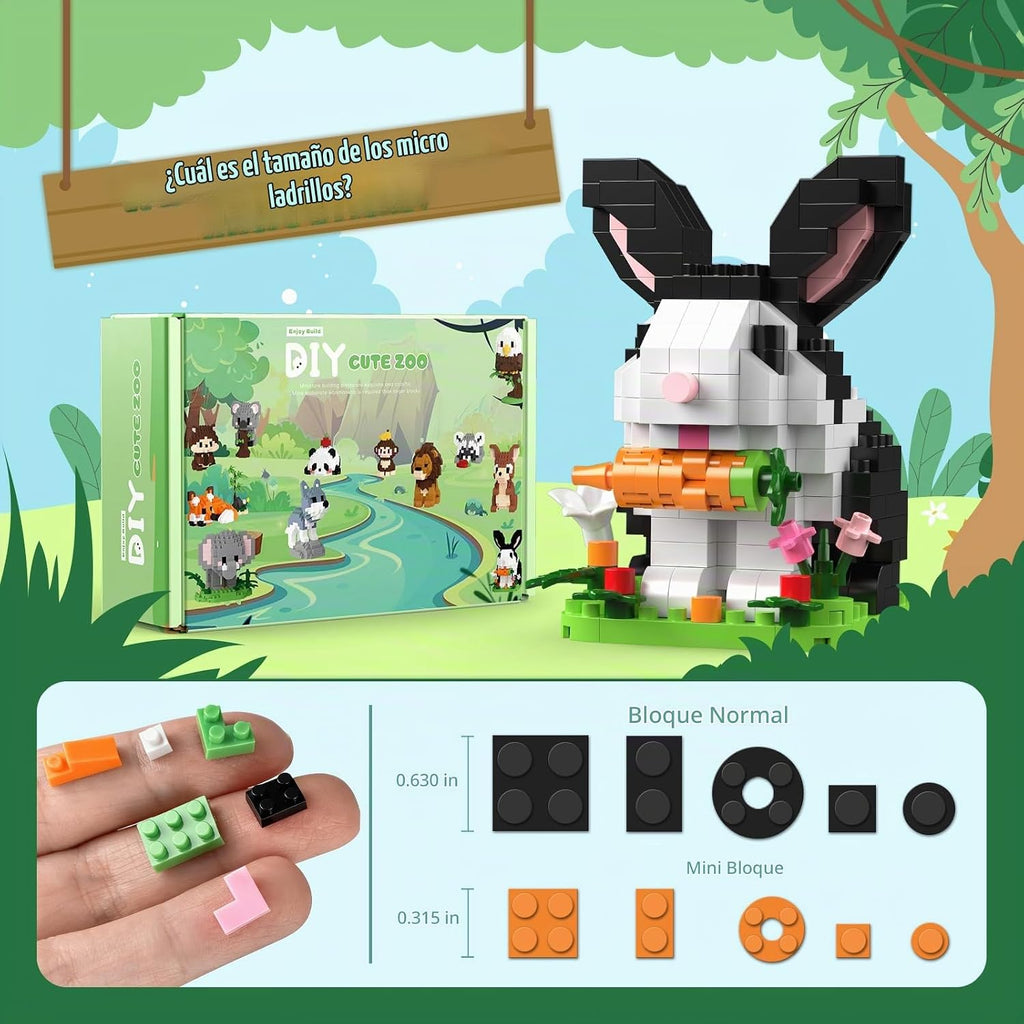 HIGH GODO Paquete de 12 juegos de construcción de animales para fiestas de animales, minibloques de construcción de animales, kits de modelo, bolsas de regalo, juguetes de premios pequeños, regalos para adultos y adolescentes a partir de 14 años