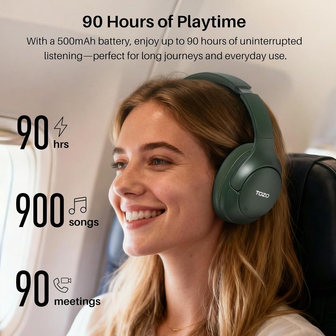 TOZO Auriculares híbridos HT3 con cancelación de ruido, batería de...