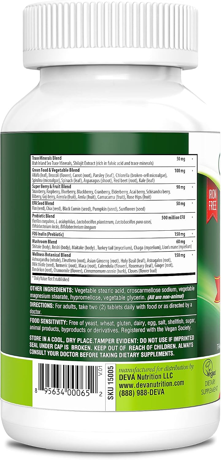 DEVA Tuba Prime Multivitamínico vegano \u2013 Suplemento dietético...