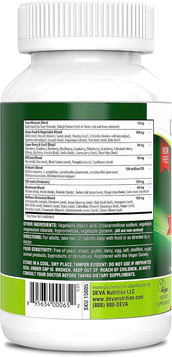 DEVA Tuba Prime Multivitamínico vegano \u2013 Suplemento dietético...