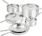 Hestan ProBond Luxe - Juego de utensilios de cocina de 10 piezas, acero inoxidable revestido profesional, construcción ProCore con revestimiento de tres capas, exterior pulido, apto para inducción y