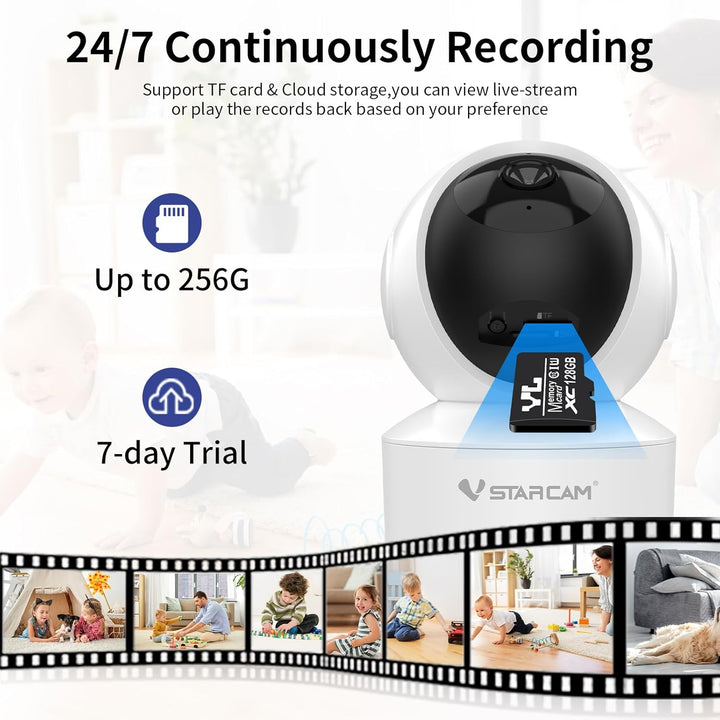 VSTARCAM Cámara de seguridad para interiores, cámara WiFi HD 1080P,...