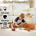Capybara - Peluche con 4 bebés en la barriga, lindo animal de peluche