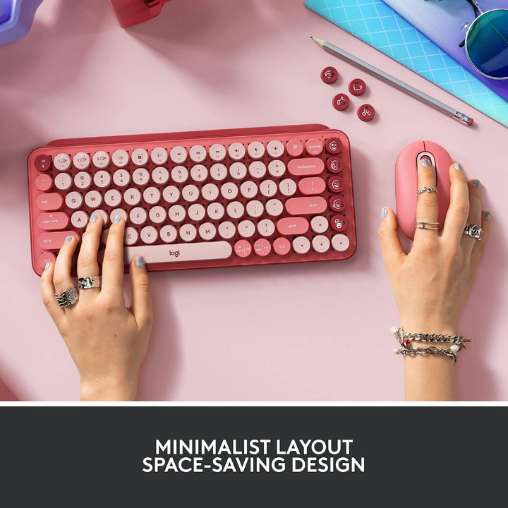 Logitech POP Teclado inalámbrico mecánico con teclas de emojis pers...