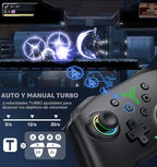 ELISWEEN Controlador Switch, Controlador Inalámbrico Compatible con Switch 1/Switch 2/Switch Lite/OLED, Controladores Inalámbricos para Switch que funcionan con iOS/Android/PC con Luz RGB, Programable