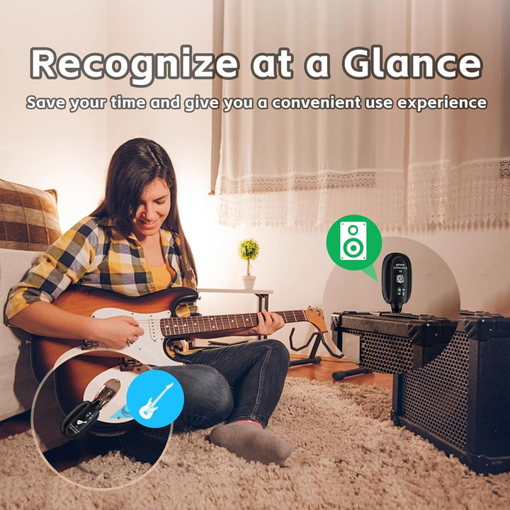 INGPARTNER Sistema de guitarra inalámbrico A8 UHF, 2 modos, batería...