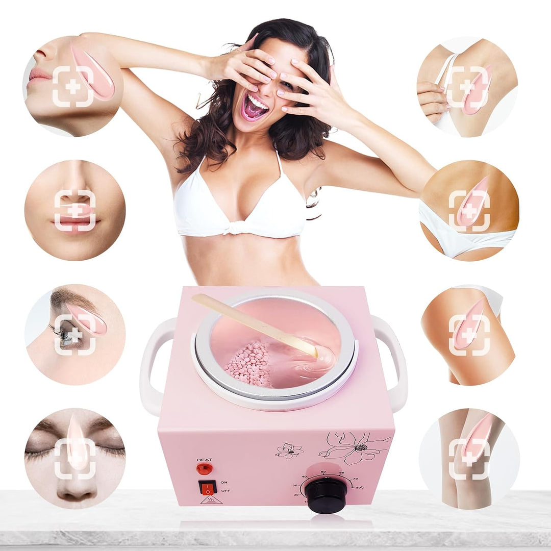 Calentador de cera rosa portátil con temperatura ajustable y varill...
