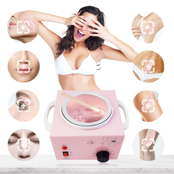 Calentador de cera rosa portátil con temperatura ajustable y varill...