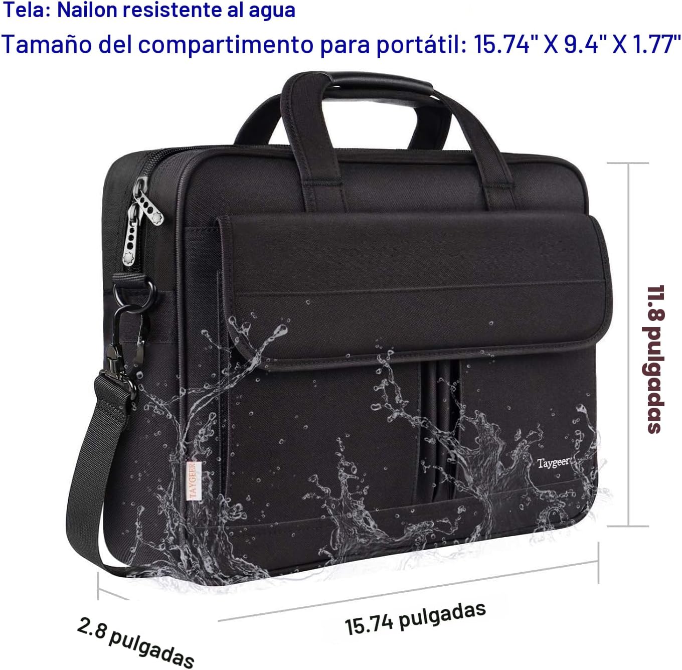 Bolsa para laptop, 15.6 pulgadas, impermeable, maletín para viajes,...