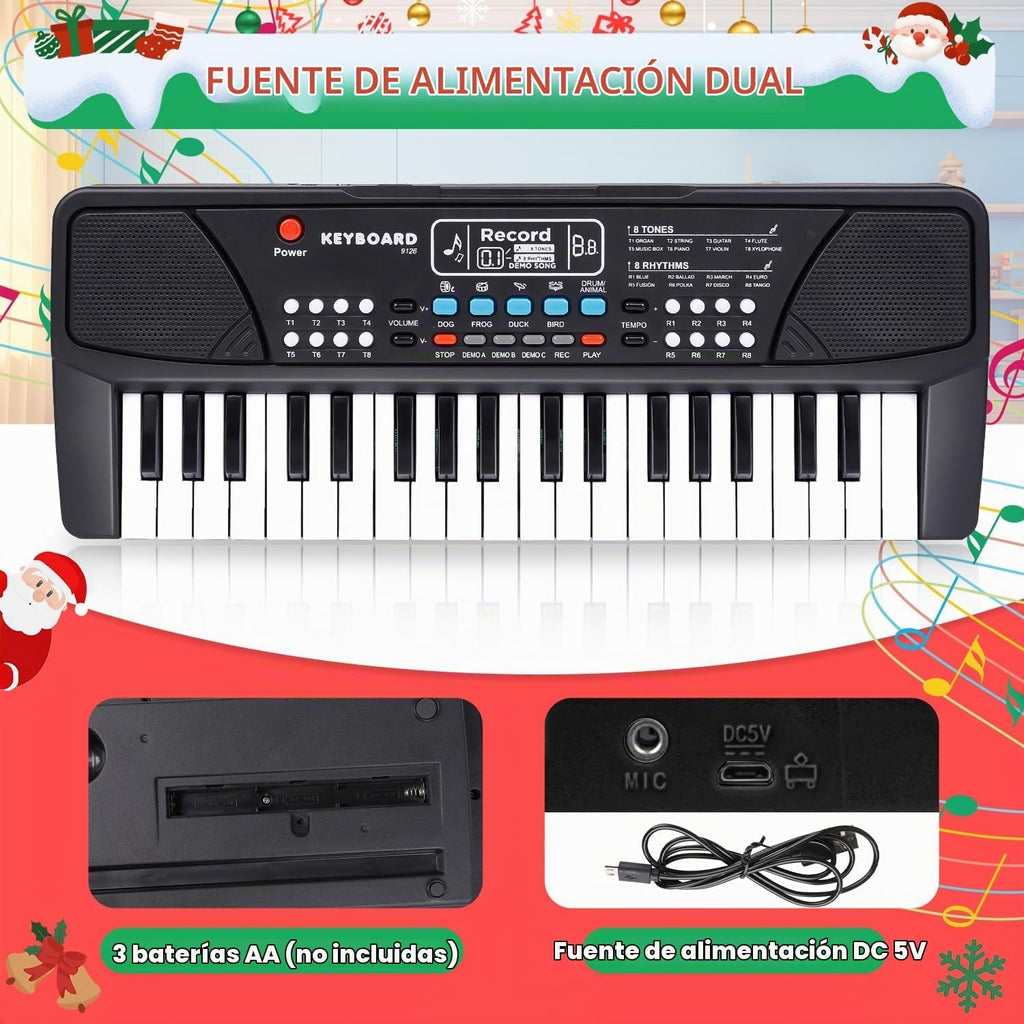 Juguetes de Piano para Niños - Teclado Musical de 37 Teclas para Niños Pequeños con Micrófono