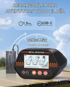 Detector de metales para niños, fácil de usar, divertida pantalla LCD, detector de metales ligero y ajustable para niños, bobina impermeable de 8 pulgadas, caza en la playa/patio trasero, regalos para niños de 8 a 12 años (kit recargable)