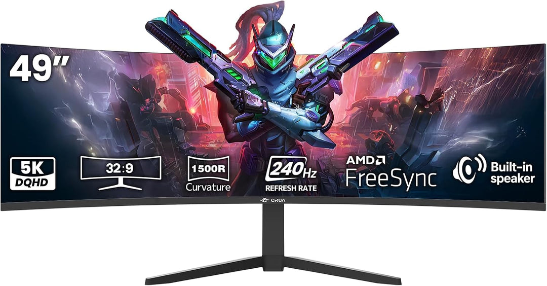 CRUA Monitor para juegos curvado ultraancho DQHD de 49" de 240H...