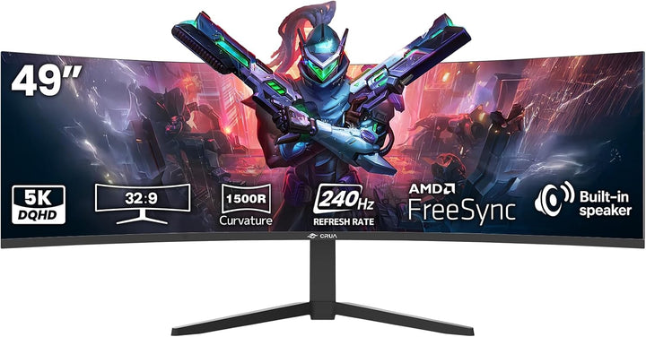 CRUA Monitor para juegos curvado ultraancho DQHD de 49" de 240H...