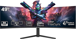 CRUA Monitor para juegos curvado ultraancho DQHD de 49" de 240H...