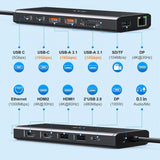 Estación de acoplamiento USB C de monitor dual para laptop Dell\/Le...