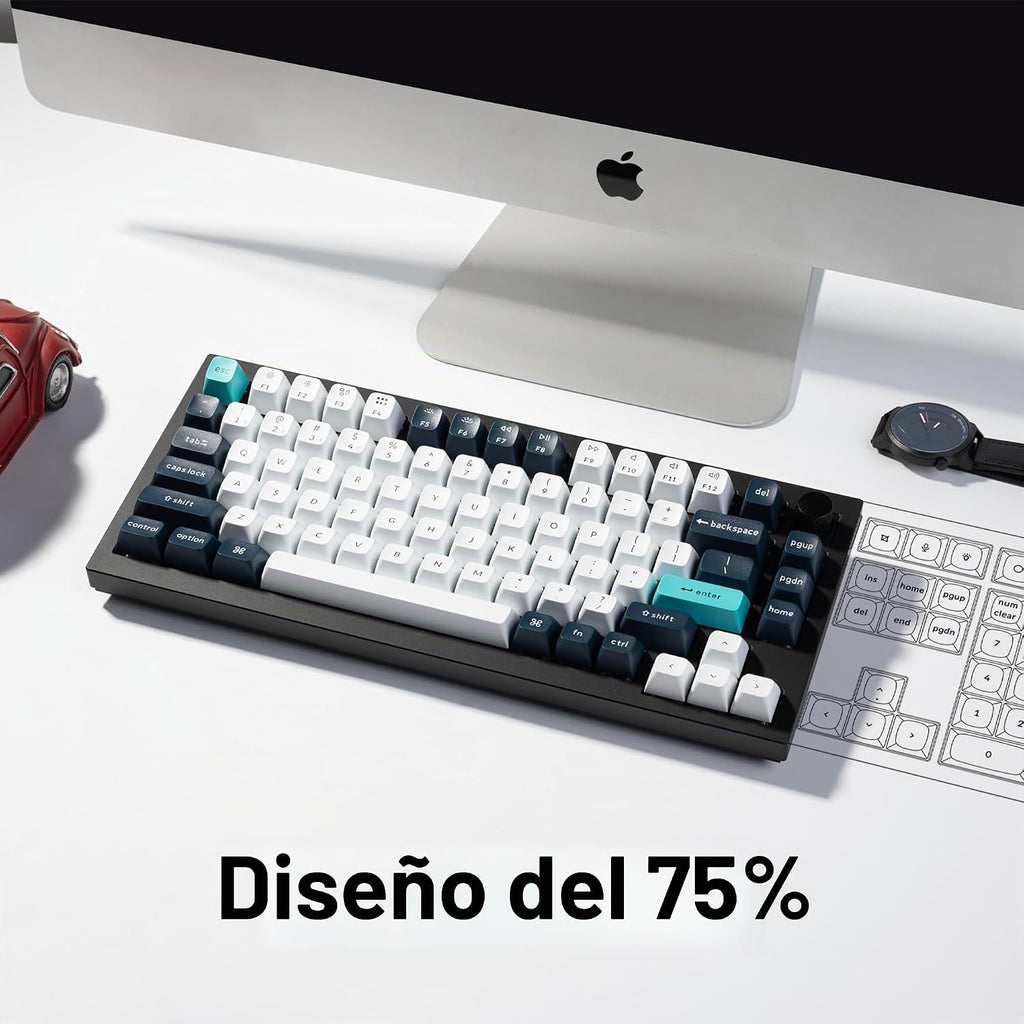 Keychron Q1 Max RGB QMK/VIA Teclado mecánico personalizado, intercambiable en caliente, con botón programable de metal completo con interruptor Gateron Jupiter marrón, teclado de juegos de 2.4 GHz