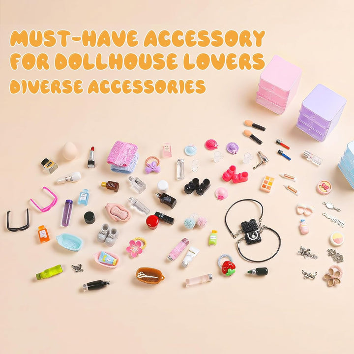 Juego de 76 piezas de accesorios para casa de muñecas en