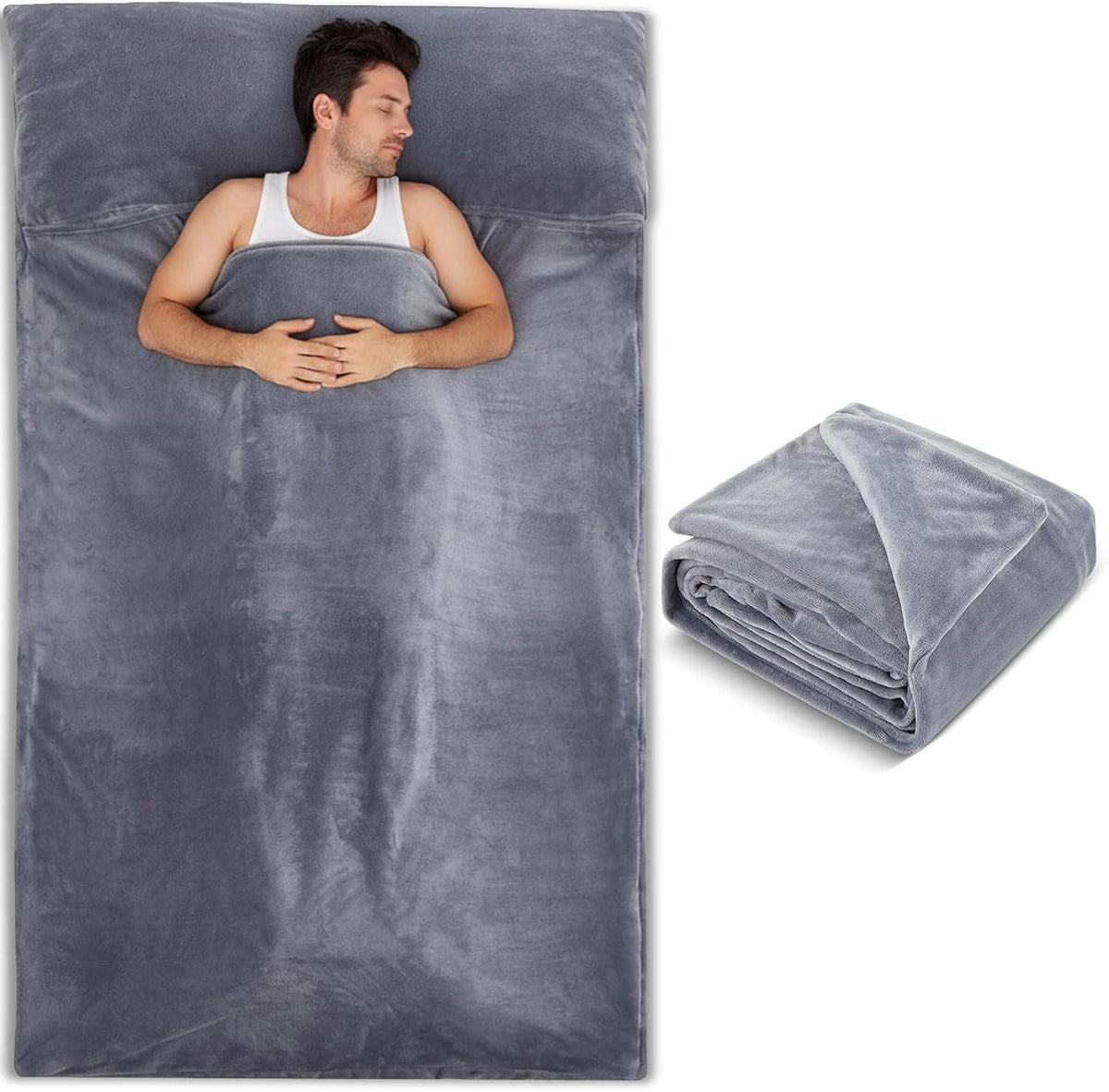 Forro de saco de dormir de franela para adultos