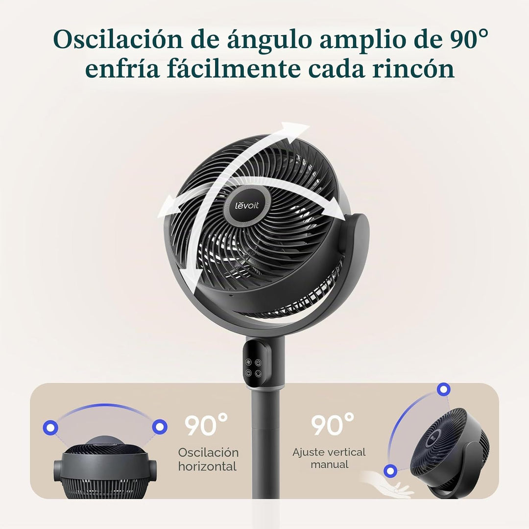 LEVOIT Ventilador de pie para dormitorio, ventilador de pedestal os...