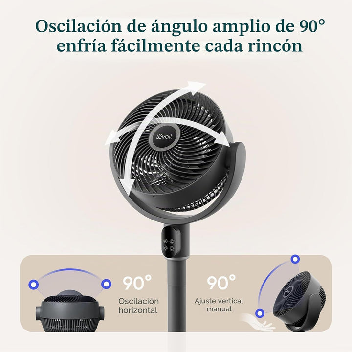 LEVOIT Ventilador de pie para dormitorio, ventilador de pedestal os...