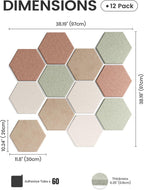 Paquete de 12 azulejos hexagonales de fieltro para tablón de