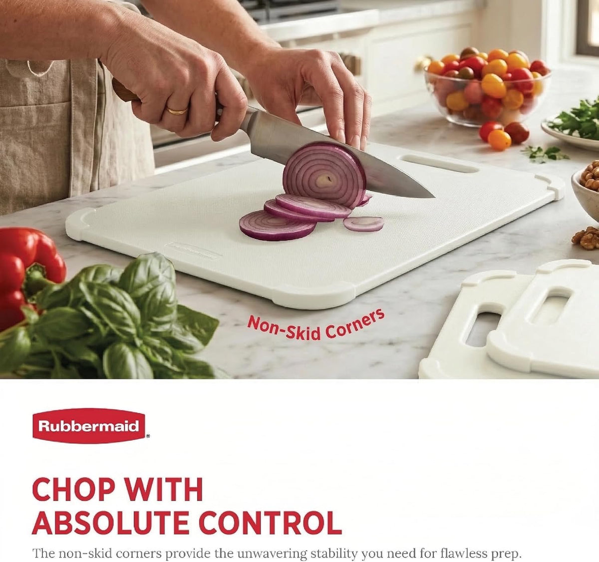 Rubbermaid Juego de tablas de cortar reversibles de fibra de trigo de 3 piezas, tablas de cortar para cocina, aptas para lavavajillas, esquinas antideslizantes, ligeras y fáciles de almacenar, tabla