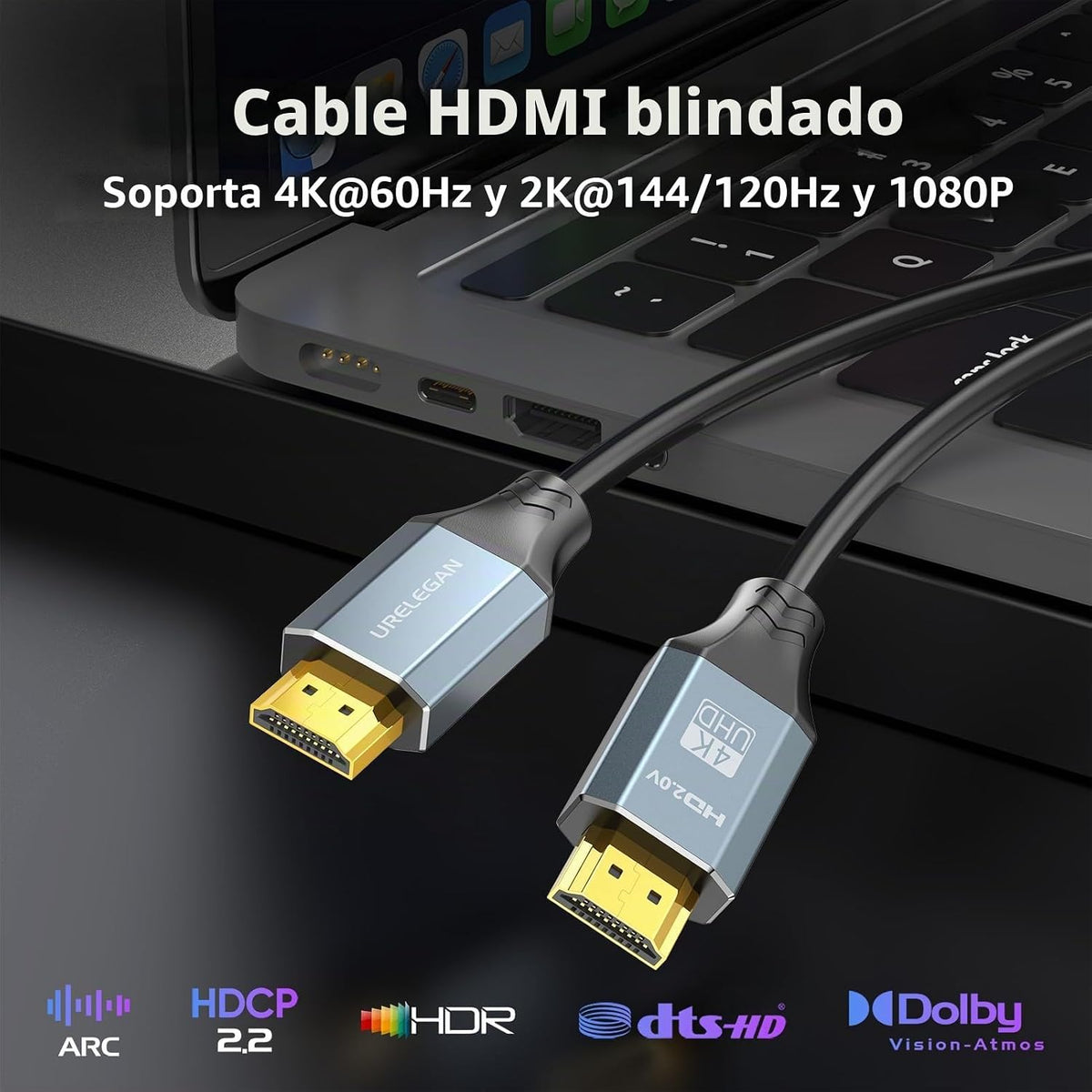 Paquete de 4 cables HDMI de 6 pies