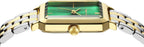 Roberto Marino RM1982 Reloj de Lujo para Mujer Rectangular en Oro – Movimiento de Cuarzo Japonés, Diseño Vintage de Acero Inoxidable, Esfera Plateada, Elegante Pieza de Vestir, Resistente al Agua 3ATM