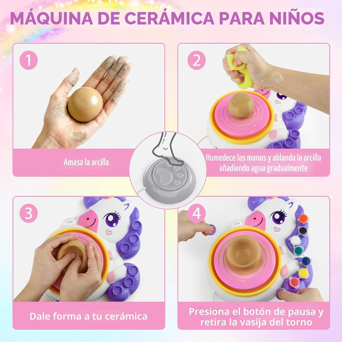 Rueda de cerámica para niños, kit de manualidades de unicornio para niños de 6 a 12 años