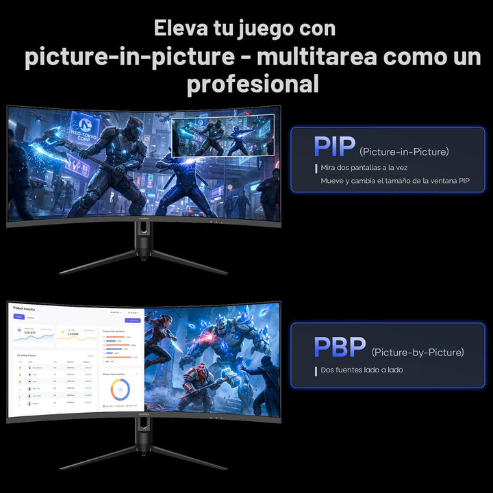 KOORUI Monitor curvo para juegos de 34 pulgadas 240Hz, UWQHD 3440 ×...