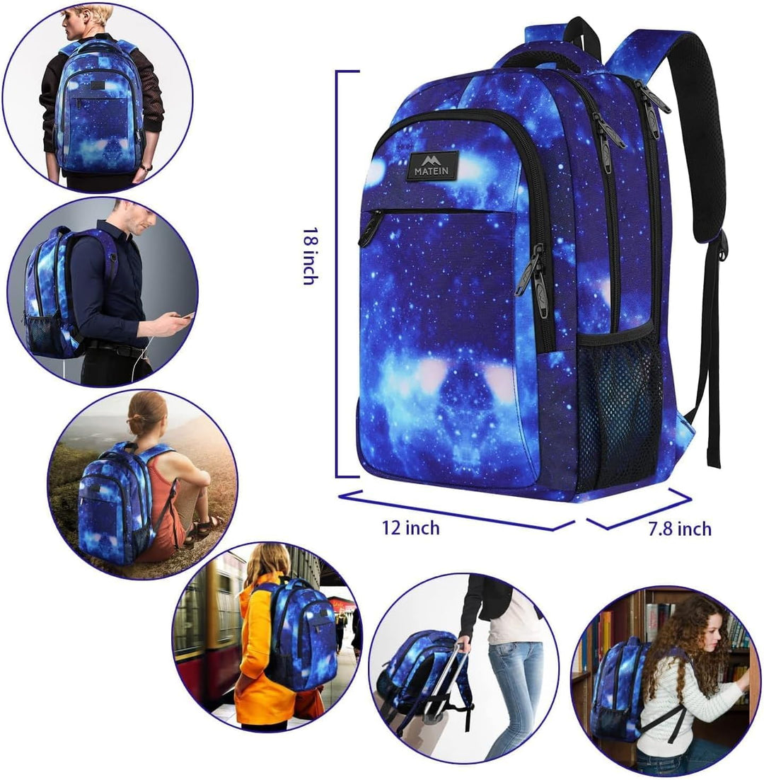 MATEIN - Mochila escolar unisex, antirrobo, para universidad o escu...