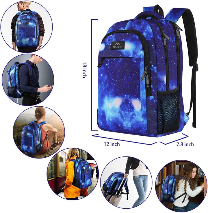MATEIN - Mochila escolar unisex, antirrobo, para universidad o escu...