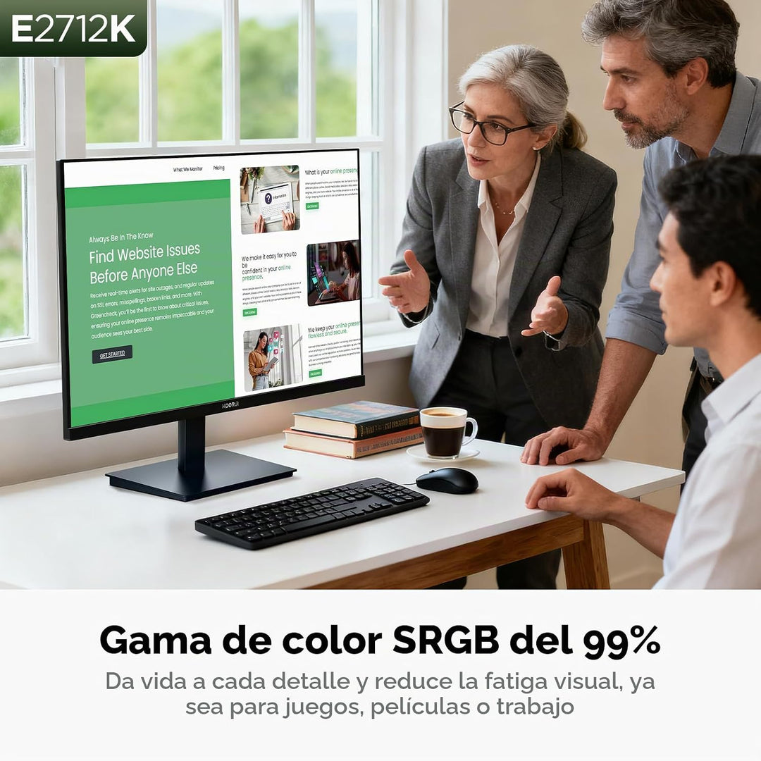 KOORUI Monitor de computadora de 27 pulgadas 144Hz FHD 1080p VA pan...